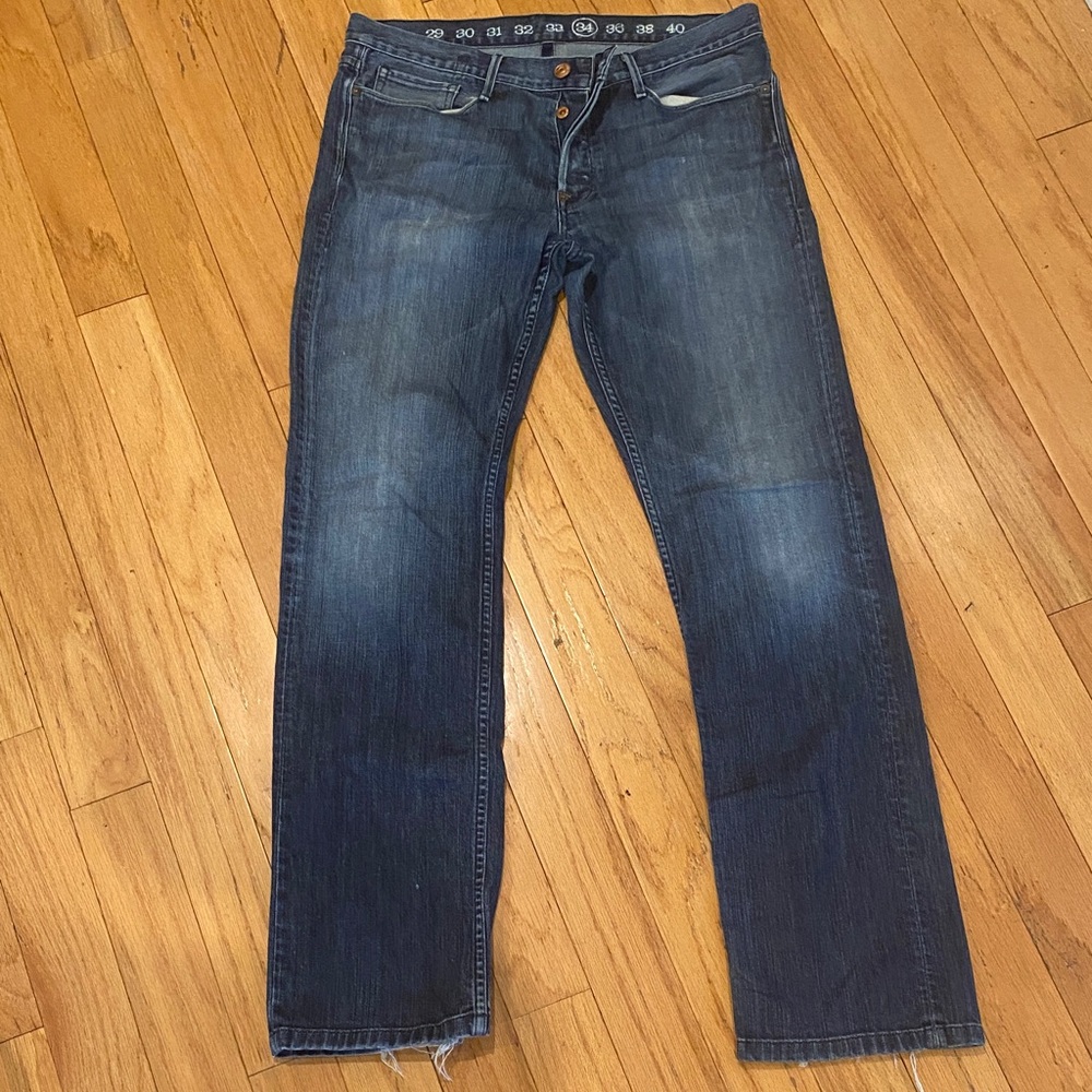 Earnest Sewn Dark Blue Straight Jeans